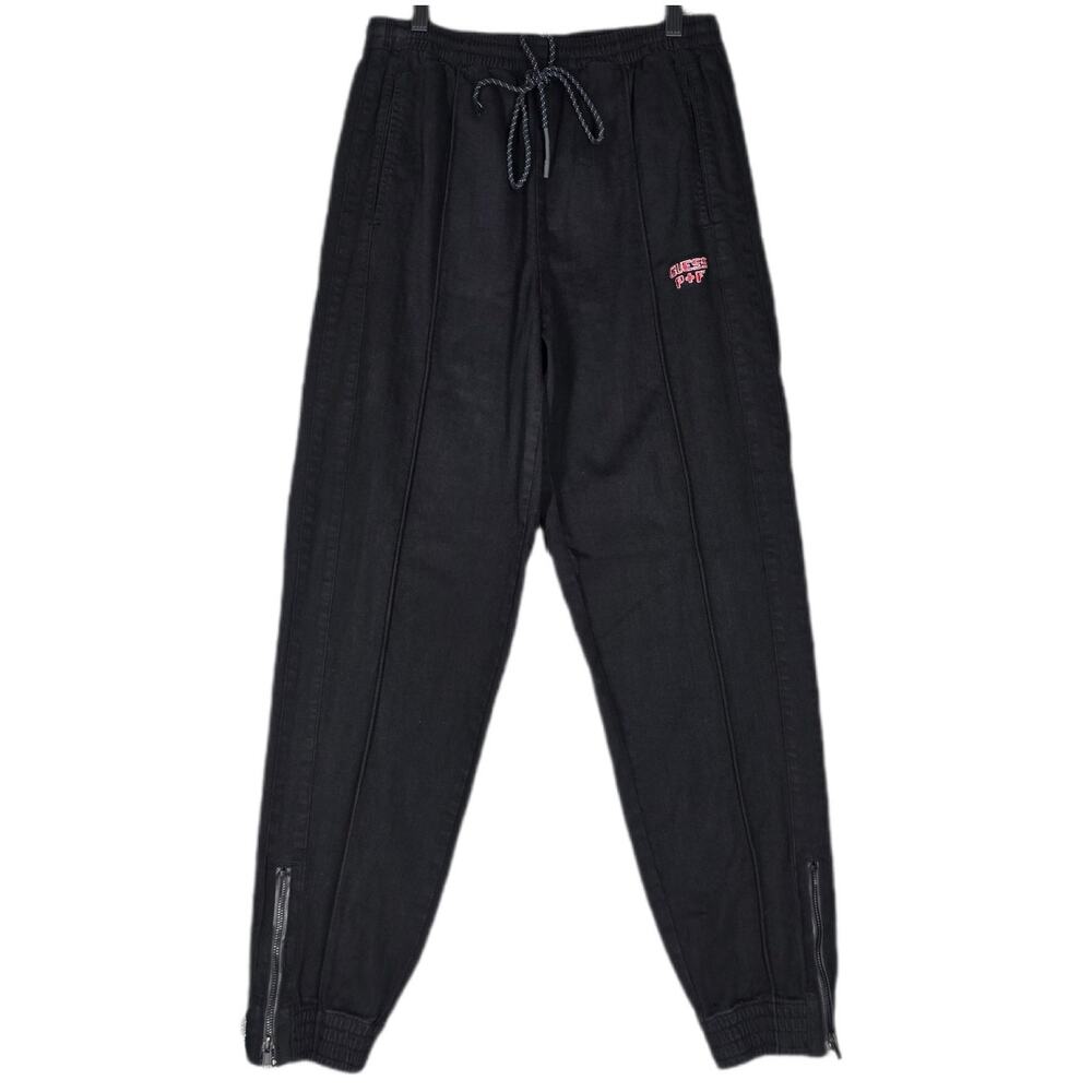 GUESS x PLACES + FACES RARE MEN’S JOGGER PANTS – BLACK – SIZE SMALL – ZIP CUFFS